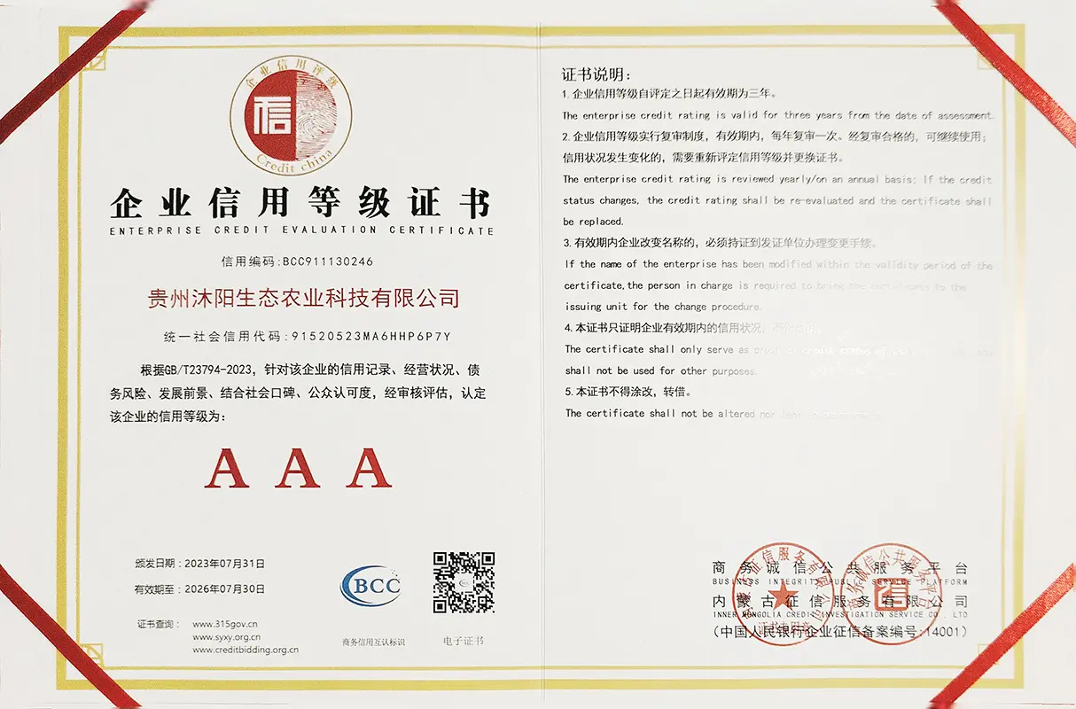 企业信用等级证书AAA